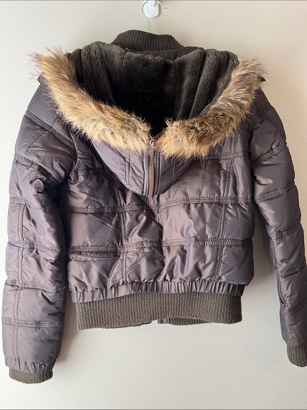 Mixit Brown Puffer Bomber Jacket - Picture 4 of 6